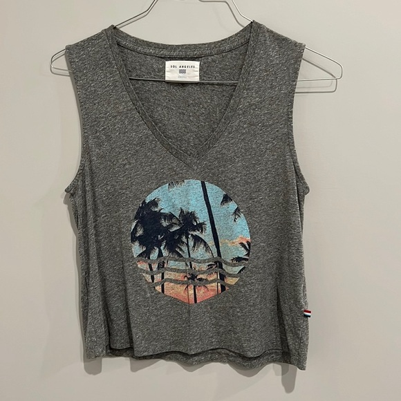 Sol Angeles V Neck Palm Tree Tank - Picture 1 of 5